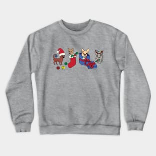 Lilac Christmas Chihuahuas - Smooth coat chihuahuas - Christmas Chihuahua Tee Crewneck Sweatshirt